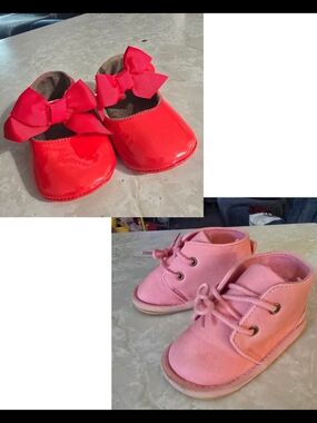 Girls Red Bow Mary Janes & Pink Suede Lace Booties - Kids Shoes